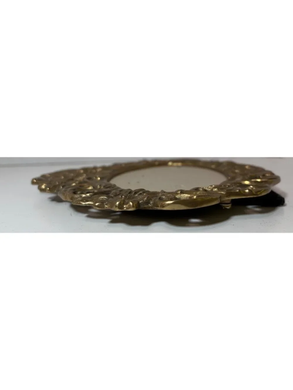 Vintage Solid Brass Ornate Floral Picture Photo Frame Floral